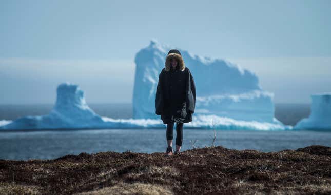 A large iceberg passes the South Shore, also known as “Iceberg Alley”, near Ferryland, Newfoundland, Canada April 16.