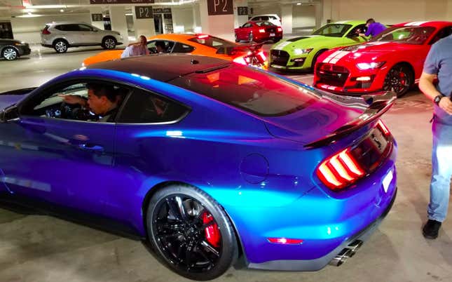Image for article titled Ford Stuffed 20,000 HP Worth Of Ford Mustangs Into An Echoey LA Parking Garage And The Sound Was Unbelievable
