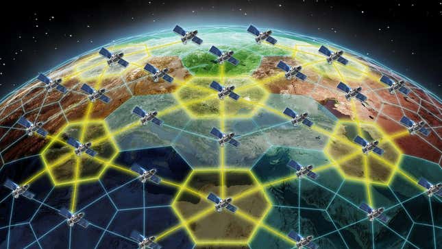 Image for article titled DARPA Wants to Build an &#39;Internet&#39; of Connected Satellites in Low Earth Orbit