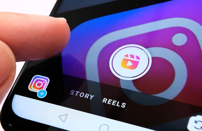 Instagram and Reels icon on phone