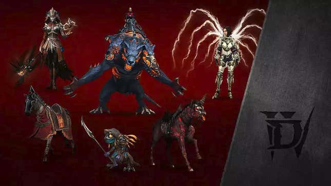 Promotional art for Diablo IV shows preorder bonuses for the deluxe edition.