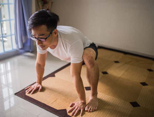 Image for article titled Man Who Comfortably Achieved Yoga Pose Doing It Completely Wrong