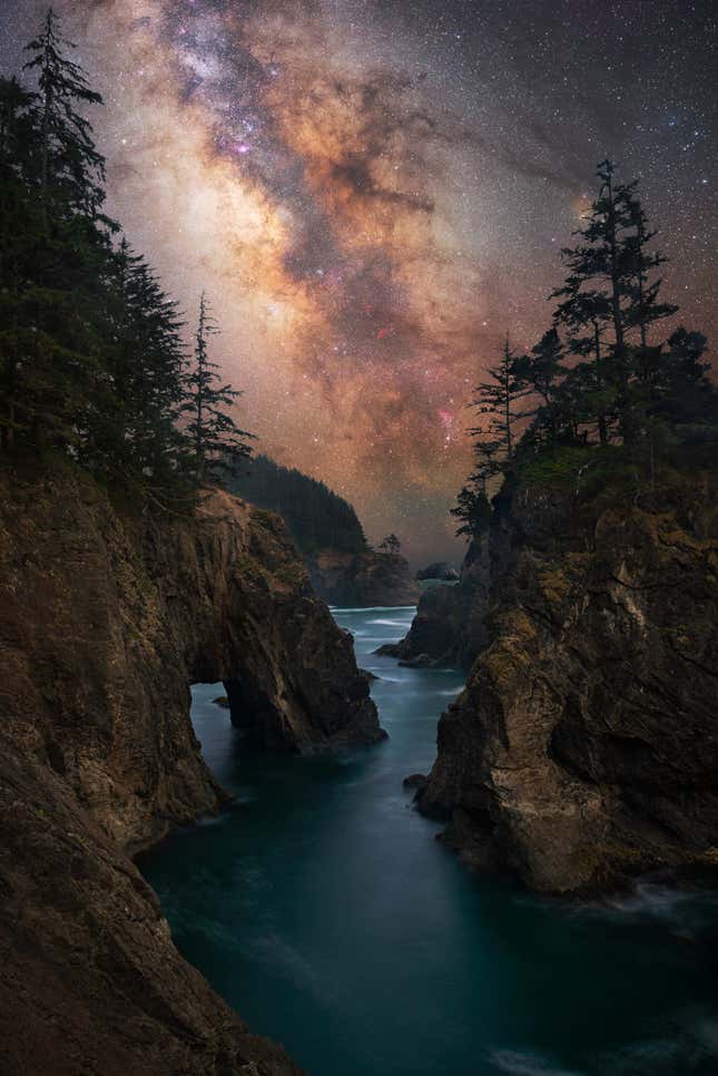 The Milky Way above the Oregon coast.