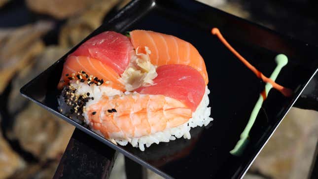 A sushi donut from the Goshiki booth reflects “the five colors” of Japanese cuisine.