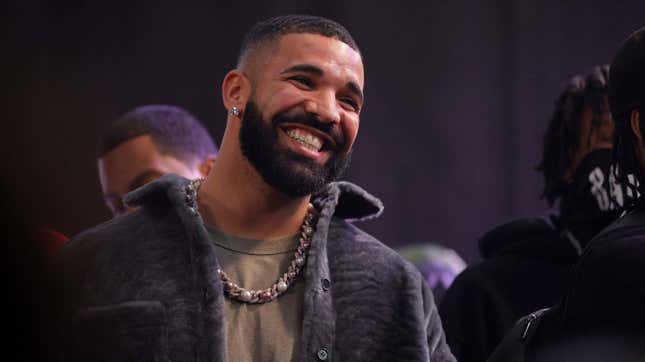 Drake speaks onstage during Drake’s Till Death Do Us Part rap battle on October 30, 2021 in Long Beach, California.