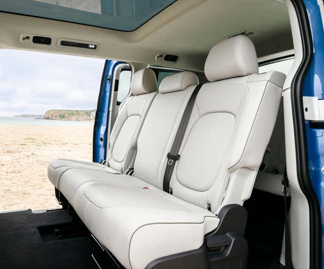 The second row bench seat in a 2025 VW ID Buzz van