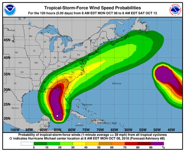 Image for article titled Tropical Storm Michael is now Hurricane Michael, and Florida isn’t ready