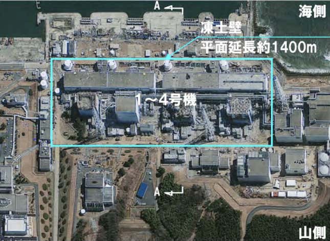 The proposed ice wall around Fukushima. (TEPCO)