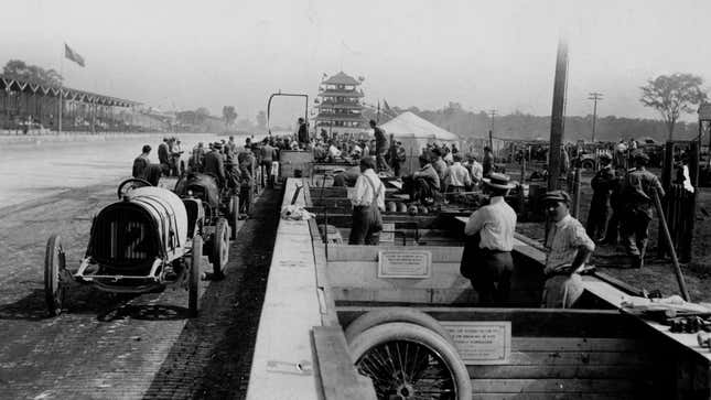 The pits during 1911 Indianapolis 500