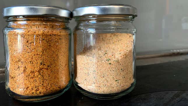 Two jars Homemade Doritos Powder, regular and Cool Ranch