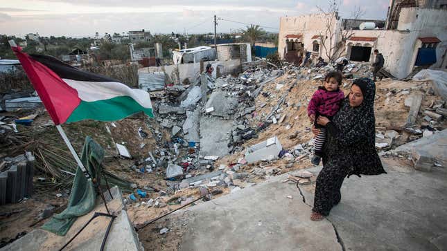 Image for article titled Palestinian Family Who Lost Home In Airstrike Takes Comfort In Knowing This All Very Complicated