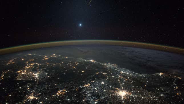 Venus as seen from the International Space Station in 2015.