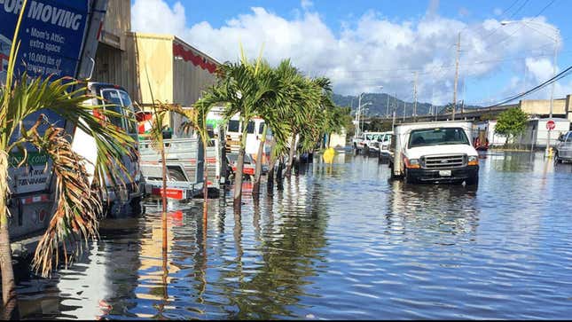 High-tide flooding in Honolulu, Hawaii.