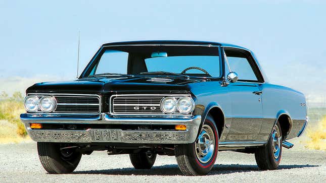 A photo of a Pontiac GTO Coupe from the 1960s. 