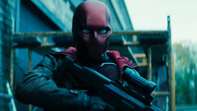 HBO Max and DC's The Red Hood shows up in the new Titans trailer in his trademark red helmet and with a gun.