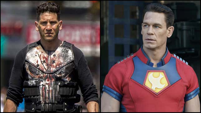 Left: The Punisher (Screenshot: Netflix/YouTube); Right: Peacemaker (Photo: HBO Max)