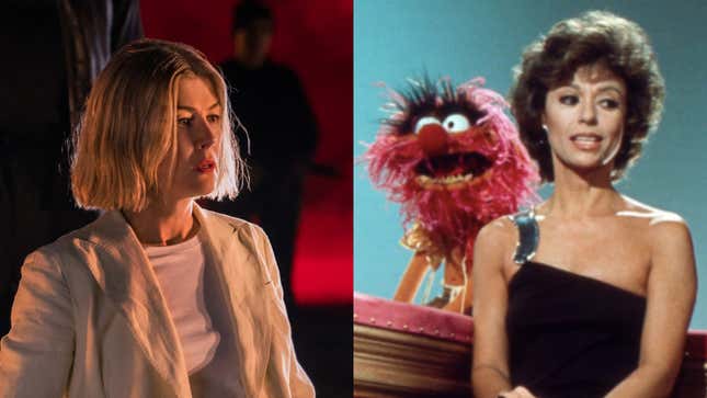 Rosamund Pike in I Care A Lot (Photo: Seacia Pavao/Netflix); Rita Moreno and Animal in The Muppet Show (Screenshot: The Muppet Show)