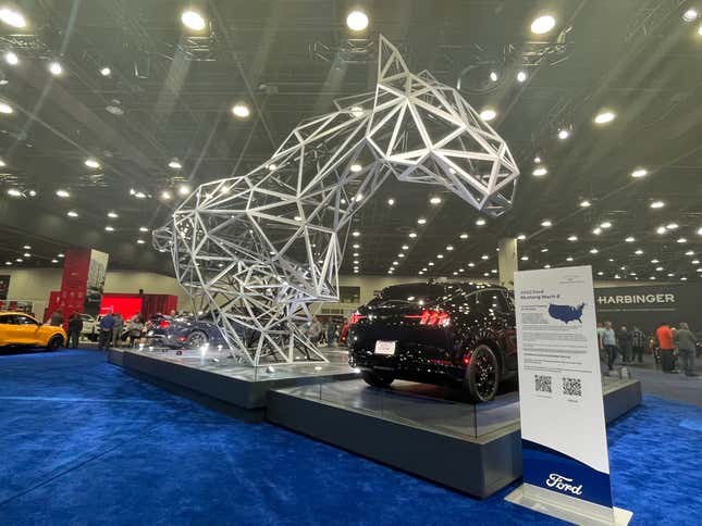 The Ford display at the 2022 Detroit Auto Show.