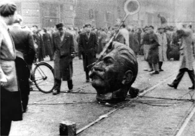 Stalin brought low in Budapest, 1956.