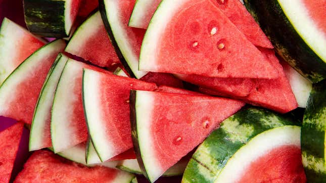 slices of watermelon in a pile