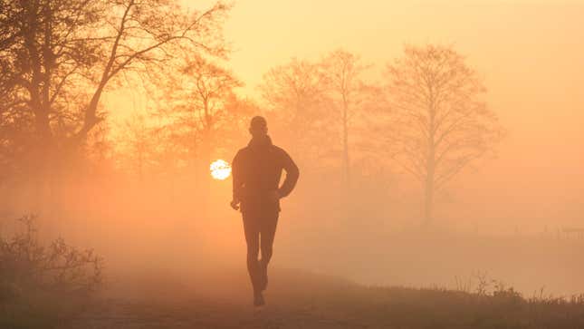 guy running at dawn