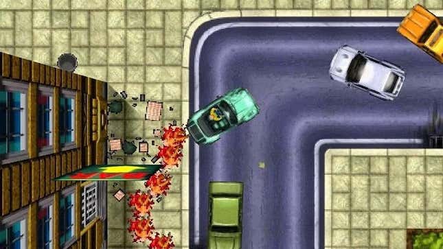 A screenshot shows a car in GTA 1. 