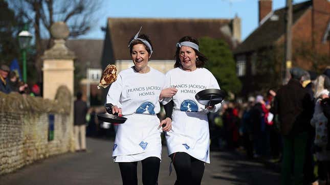 Image for article titled What Is the Pancake Day Race?