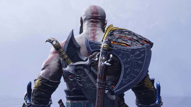 kratos with his weapons