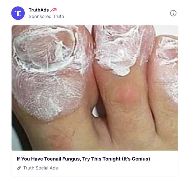 A disgusting ad for a toenail fungus cream.