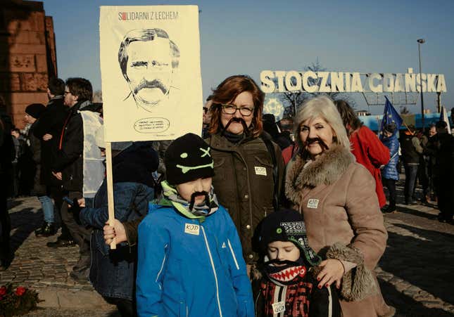 Demonstrators in Gdansk.
