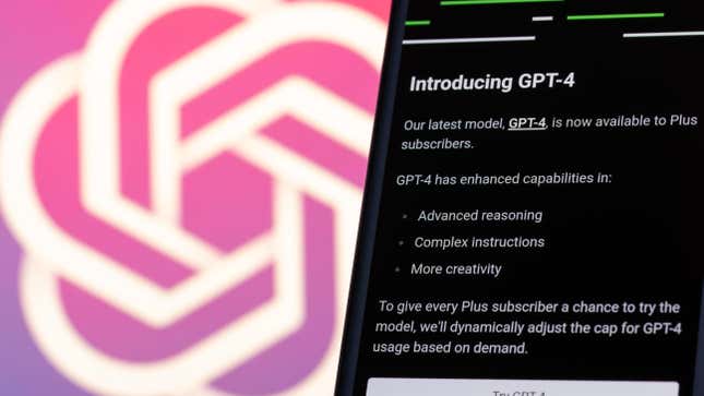 Unveiling GPT-4: OpenAI Announces the Launch of the Groundbreaking Next-Generation AI Language Model, OpenAI logo next to phone introducing GPT-4