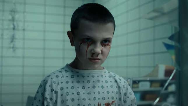 Young Eleven with blood coming out of her eyes.
