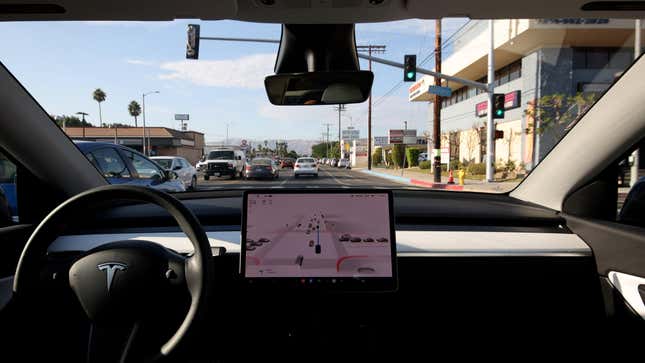 Tesla Model Y with Full Self Driving Beta activated