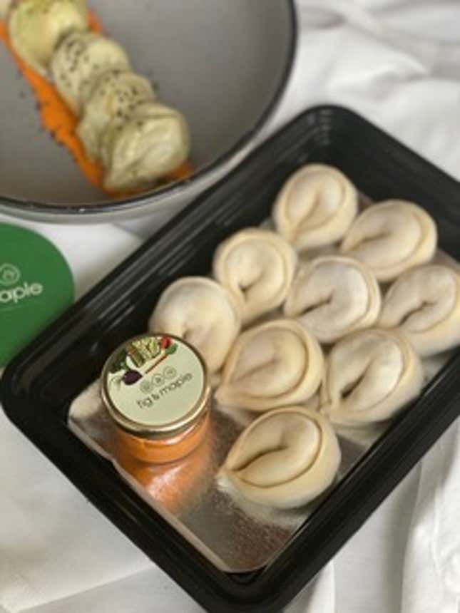 Flash-frozen dumplings.