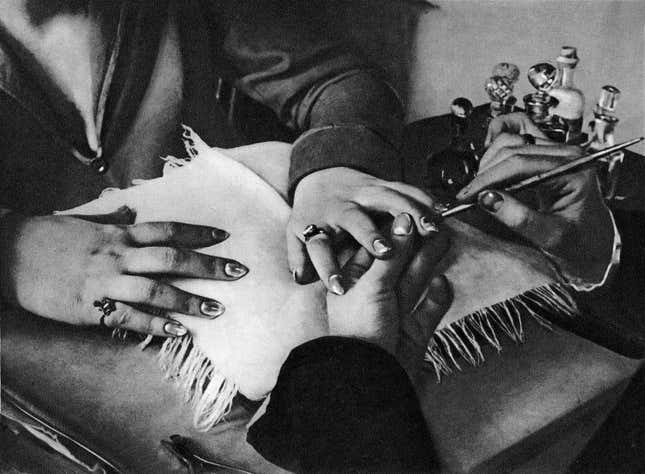 hands of a manicurist
