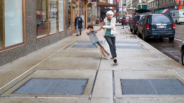Image for article titled Janet Yellen Shoves Child Out Of Way To Get At Quarter On Sidewalk