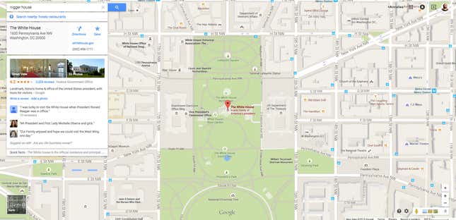 Image for article titled Google still hasn’t fixed that racist search result that points to the White House