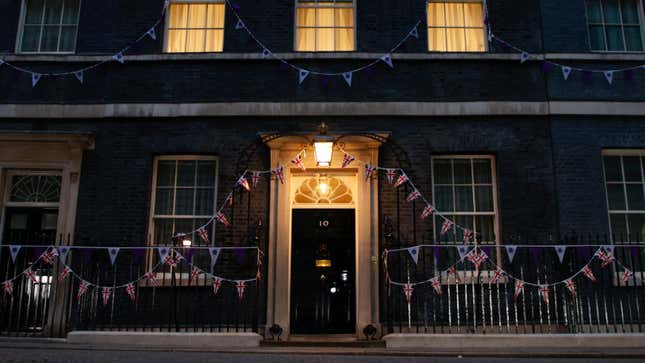 A view of 10 Downing Street in London, Monday, June 6, 2022. 