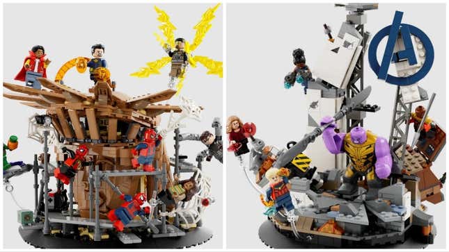 Image for article titled Spider-Man: No Way Home and Avengers: Endgame&#39;s Final Battles Get Epic New Lego Sets