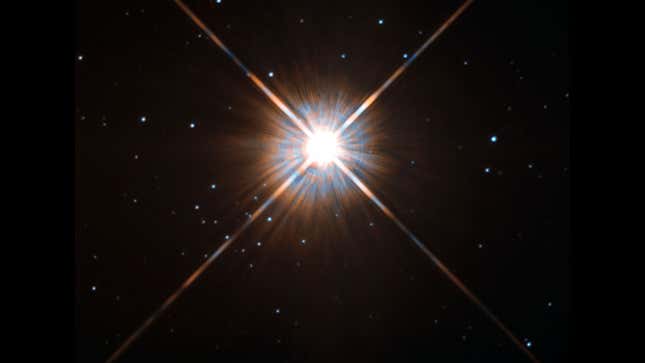 A Hubble Space Telescope image of Proxima Centauri, a star four light-years from Earth.