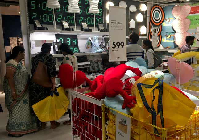 Inside the store.