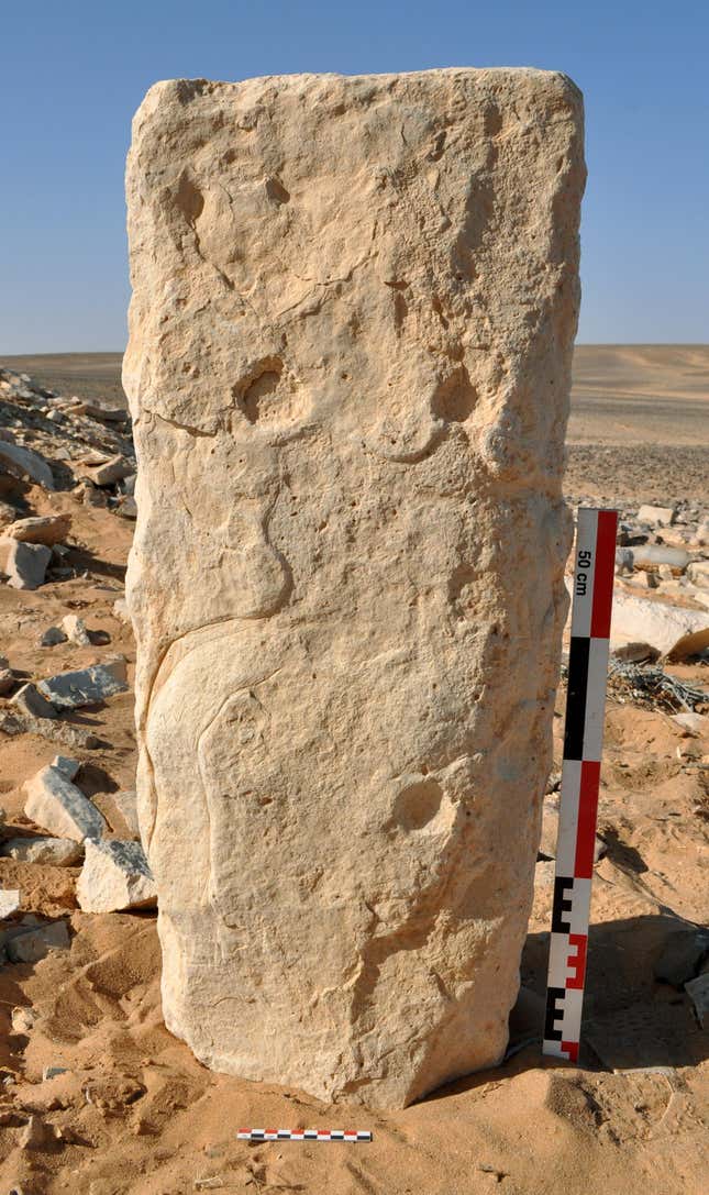 The etched rock face found in Jordan. 