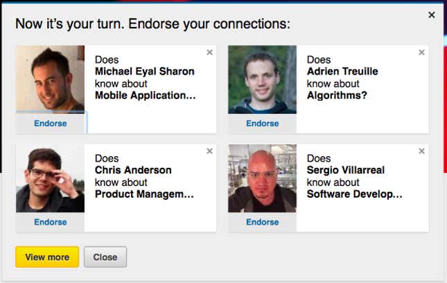 linkedin endorsements