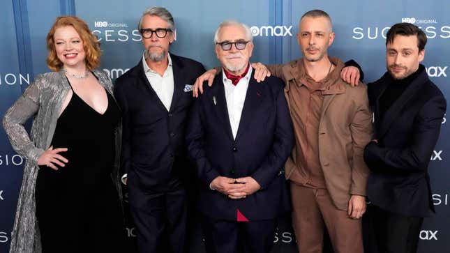 Sarah Snook, Alan Ruck, Brian Cox, Jeremy Strong, and Kieran Culkin attend the premiere of HBO’s “Succession” season four at Jazz at Lincoln Center.