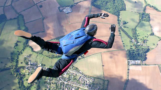 Image for article titled Skydiver With Malfunctioning Parachute Does One Last Scan For Trampoline