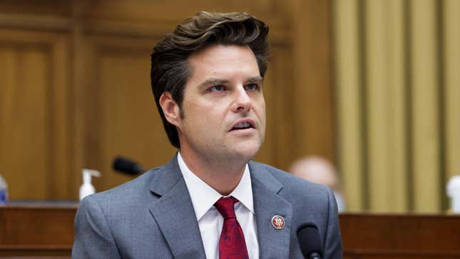 Image for article titled Rep. Matt Gaetz: Women Who Support Abortion Rights Are Too Ugly to Need Them
