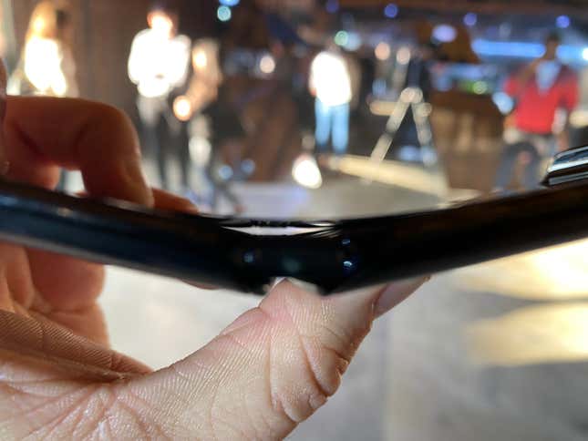 The display of the Razr pulls away from the body of the phone