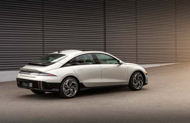Image of the rear of a Hyundai Ioniq 6.