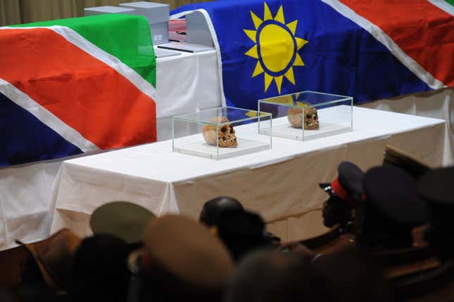 The skulls of some of the Herero were returned from Berln in 2004.
