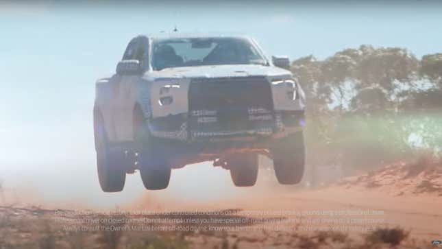 Image for article titled Ford Ranger Raptor Teased In High Flying Video